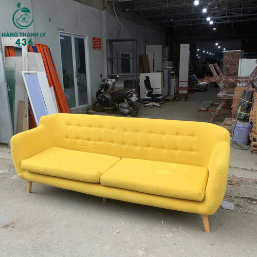 ghe sofa cu 2m1x80cm boc vai mau vang noi bat 5