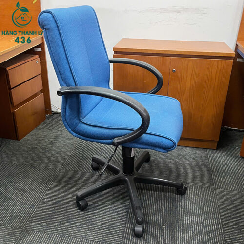 Ghế Xoay Văn Phòng Cũ Bọc Vải Màu Xanh Chân Nhựa Bền Chắc 3 ghe xoay van phong cu boc vai mau xanh chan nhua ben chac 1