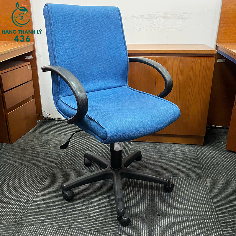 Ghế Xoay Văn Phòng Cũ Bọc Vải Màu Xanh Chân Nhựa Bền Chắc ghe-xoay-van-phong-cu-boc-vai-mau-xanh-chan-nhua-ben-chac-3 Ghế Xoay Văn Phòng Cũ Bọc Vải Màu Xanh Chân Nhựa Bền Chắc