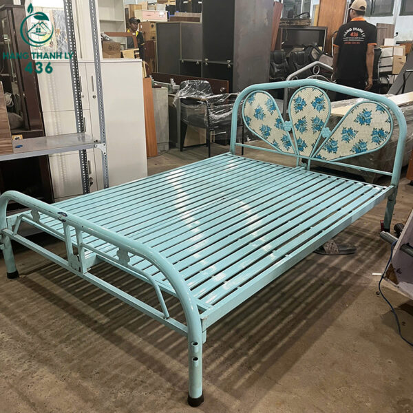 giuong ngu cu 1m4x2m mau xanh dau giuong hoa van dep 1