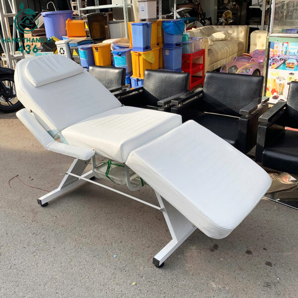 giuong spa cu 1m8x71cm gap gon 3 khuc mau trang 1