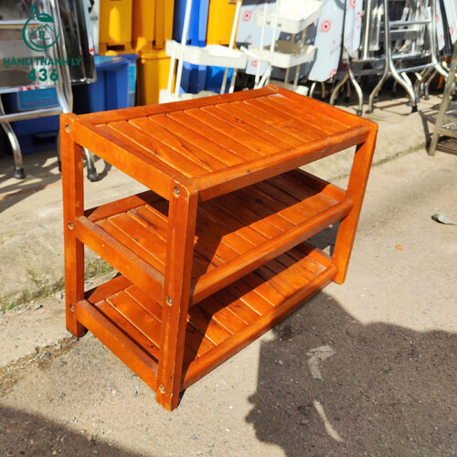 Kệ Giày Dép Gỗ Cũ 3 Tầng Đa Năng Đẹp Mắt 2 ke giay dep go cu 3 tang da nang dep mat 2