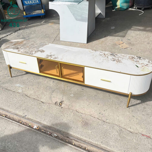 Kệ Tivi Cũ 2M4X43CM Mặt Vân Đá Màu Trắng 6 ke tivi cu 2m4x43cm mat van da mau trang 4