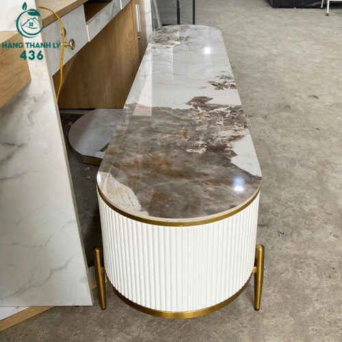 Kệ Tivi Cũ 2M4X43CM Mặt Vân Đá Màu Trắng 4 ke tivi cu 2m4x43cm mat van da mau trang 6