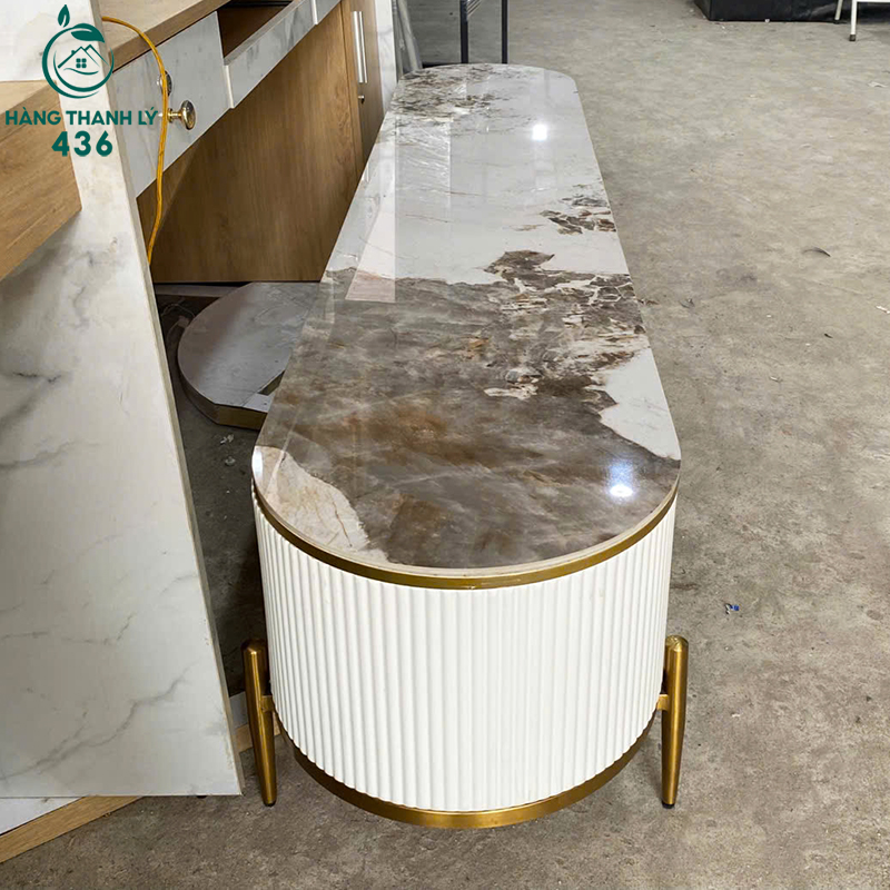 ke-tivi-cu-2m4x43cm-mat-van-da-mau-trang-6 Kệ Tivi Cũ 2M4X43CM Mặt Vân Đá Màu Trắng