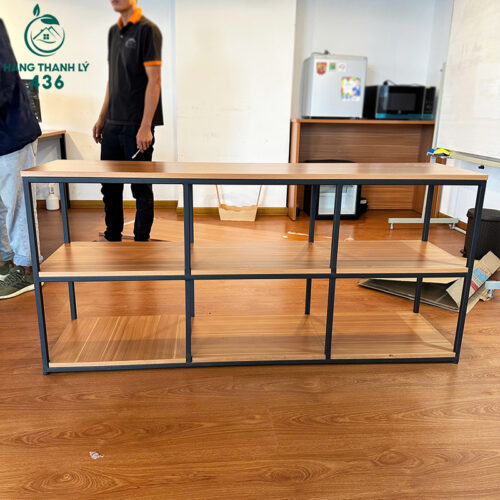 Kệ Trang Trí Cũ Màu Nâu Đỏ 3 Tầng 6 Ngăn Hộc Rộng Rãi