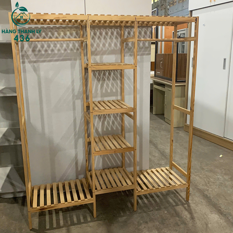 ke-treo-quan-ao-go-cu-thiet-ke-khong-canh-tien-loi-3 Kệ Treo Quần Áo Gỗ Cũ Thiết Kế Không Cánh Tiện Lợi