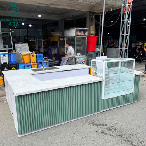 Quầy Bar Cũ 3M2X2M6 Kèm Bồn Rửa Inox Rất Tiện Lợi 6 quay bar cu 3m2x2m6 kem bon rua inox rat tien loi 1