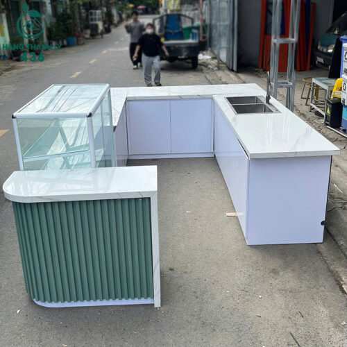 Quầy Bar Cũ 3M2X2M6 Kèm Bồn Rửa Inox Rất Tiện Lợi 5 quay bar cu 3m2x2m6 kem bon rua inox rat tien loi 2