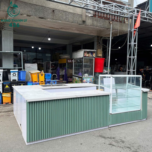 Quầy Bar Cũ 3M2X2M6 Kèm Bồn Rửa Inox Rất Tiện Lợi 4 quay bar cu 3m2x2m6 kem bon rua inox rat tien loi 3