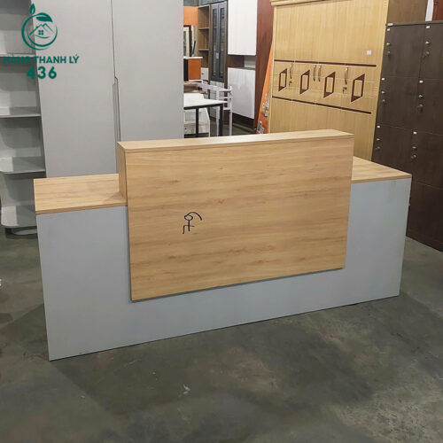 Quầy Lễ Tân Cũ 2MX1M05 Vân Gỗ Phối Xám 4 quay le tan cu 2mx1m05 van go phoi xam 4