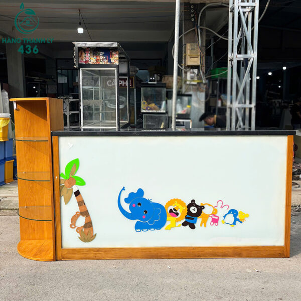 Quầy Tiếp Tân Cũ 2MX1M1 Mặt Đá Đen Bóng Dễ Lau Chùi