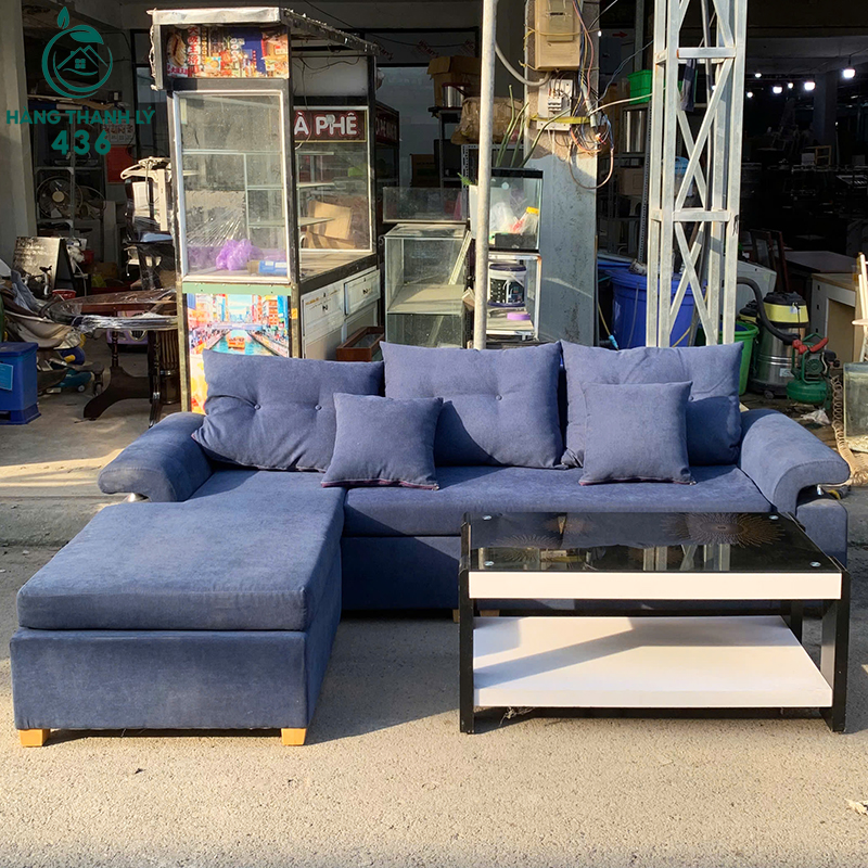 Sofa Chữ L Cũ 2M5X1M5 Bọc Vải Xanh Kèm Bàn Kính Tiện Lợi sofa-chu-l-cu-boc-vai-xanh-kem-ban-kinh-tien-loi-1 Sofa Chữ L Cũ 2M5X1M5 Bọc Vải Xanh Kèm Bàn Kính Tiện Lợi