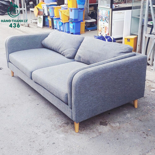 Sofa Cũ Băng 2 Chỗ Bọc Vải Bố Màu Xám Lông Chuột 4 sofa cu bang 2 cho boc vai bo mau xam long chuot 1