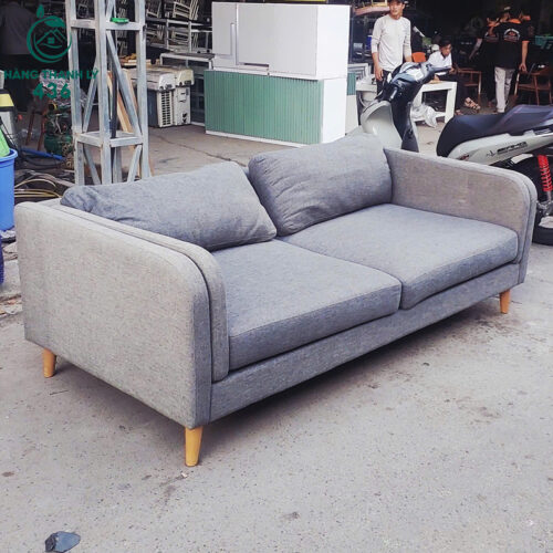 Sofa Cũ Băng 2 Chỗ Bọc Vải Bố Màu Xám Lông Chuột 3 sofa cu bang 2 cho boc vai bo mau xam long chuot 3
