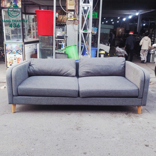 Sofa Cũ Băng 2 Chỗ Bọc Vải Bố Màu Xám Lông Chuột 2 sofa cu bang 2 cho boc vai bo mau xam long chuot 4