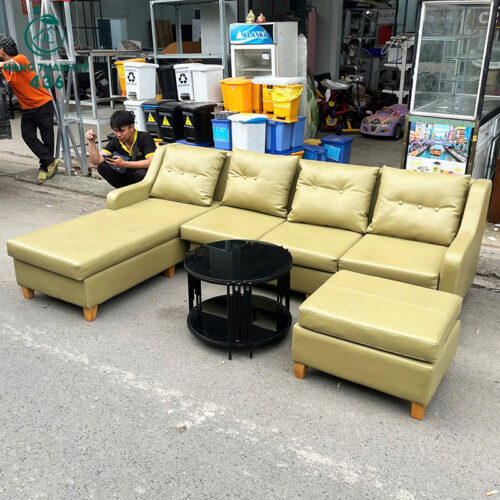 Sofa Cũ Màu Xanh 1M7X2M5 Có Đôn Rời