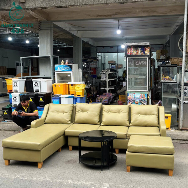 Sofa Cũ Màu Xanh 1M7X2M5 Có Đôn Rời