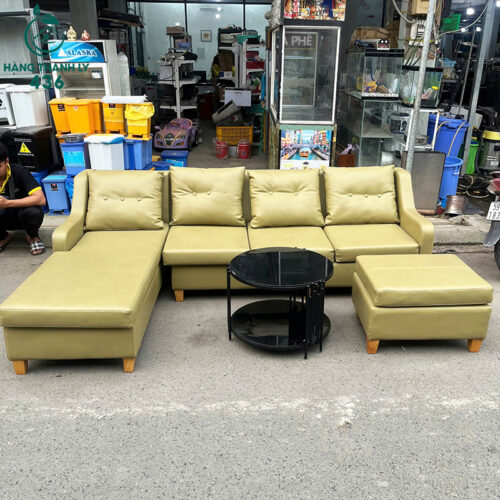 Sofa Cũ Màu Xanh 1M7X2M5 Có Đôn Rời