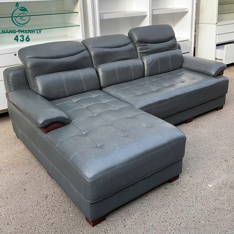 sofa-goc-l-da-xam-cu-2m2x1m5-kieu-dang-rong-rai-2 Sofa Góc L Da Xám Cũ 2M2X1M5 Kiểu Dáng Rộng Rãi