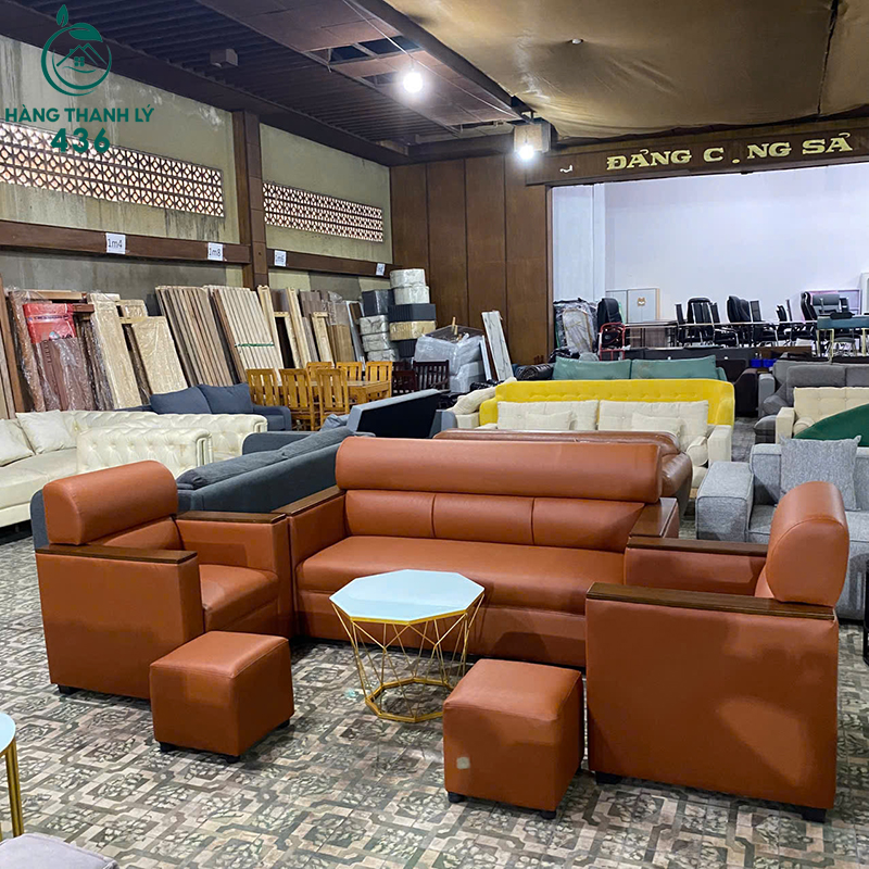 thanh-ly-bo-sofa-da-mau-cam-dat-sang-trong-moi-99-1 Thanh Lý Bộ Sofa Da Màu Cam Đất Sang Trọng Mới 99%