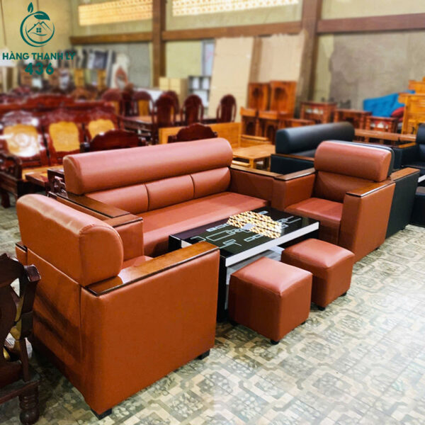 thanh ly bo sofa da mau cam dat sang trong moi 99 3