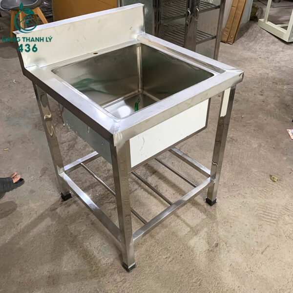 thanh ly bon rua chen 1 hoc inox chan dung cong nghiep moi 99 1