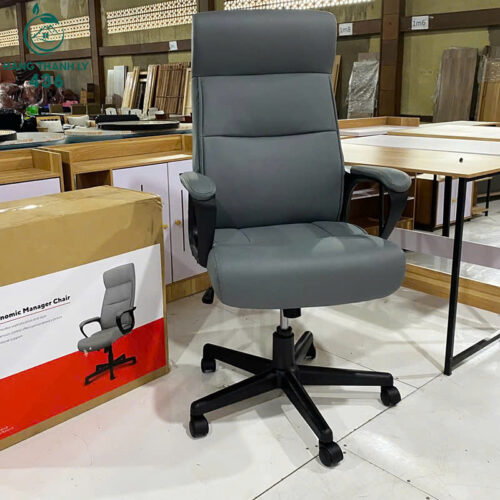 Thanh Lý Ghế Giám Đốc Cao Cấp Bọc Da Màu Xám Mới 99% 3 thanh ly ghe giam doc cao cap boc da mau xam moi 99 1