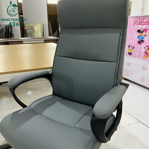 Thanh Lý Ghế Giám Đốc Cao Cấp Bọc Da Màu Xám Mới 99% 2 thanh ly ghe giam doc cao cap boc da mau xam moi 99 3