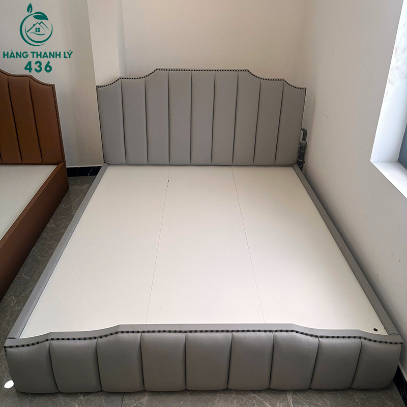 thanh-ly-giuong-ngu-1m6-boc-da-1 Thanh Lý Giường Ngủ 1M6 Bọc Đệm Da Màu Nâu Bò Mới 99%