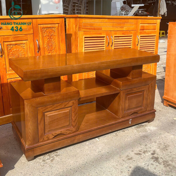 Thanh Lý Kệ Tivi 1M2X65CM Gỗ Sồi Óc Chó Mới 99%