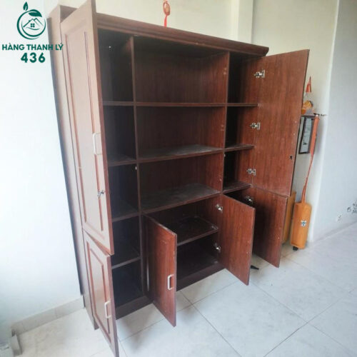 tu ho so cu 1m6x2m go nau dang lon chia nhieu ngan 1