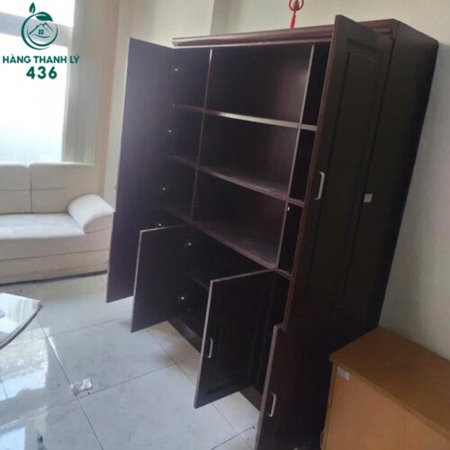 tu ho so cu 1m6x2m go nau dang lon chia nhieu ngan 2