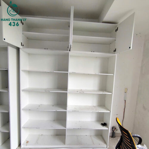 Tủ Hồ Sơ Cũ 2M5X1M8 Nhiều Ngăn Có Cửa Gỗ Màu Trắng 3 tu ho so cu 2m5x1m8 nhieu ngan co cua go mau trang 1