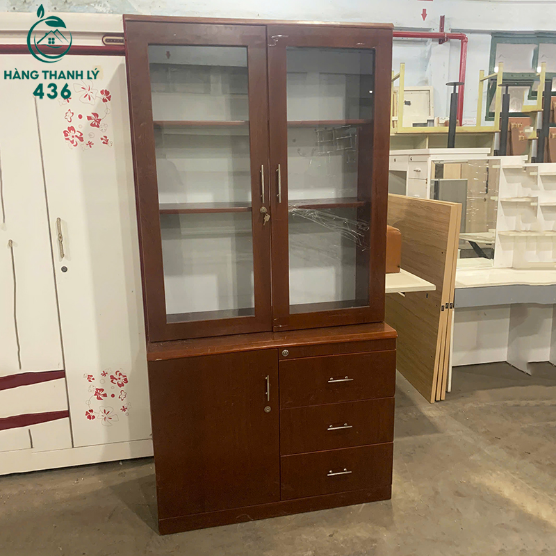 tu-ho-so-cu-2mx1m-co-ngan-keo-va-canh-kinh-da-nang-5 Tủ Hồ Sơ Cũ 2MX1M Có Ngăn Kéo Và Cánh Kính Đa Năng