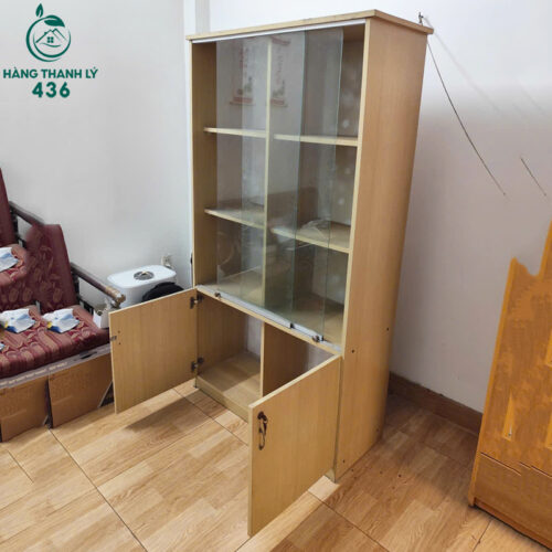 Tủ Hồ Sơ Gỗ Cũ 1MX1M8 Cánh Cửa Kính 2 tu ho so go cu 1mx1m8 cua kieng lua tien dung 1