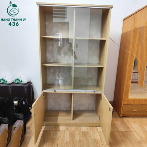 Tủ Hồ Sơ Gỗ Cũ 1MX1M8 Cánh Cửa Kính 3 tu ho so go cu 1mx1m8 cua kieng lua tien dung 2