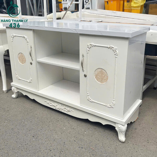 Tủ Kệ Tivi Cũ Màu Trắng 1M3X80CM