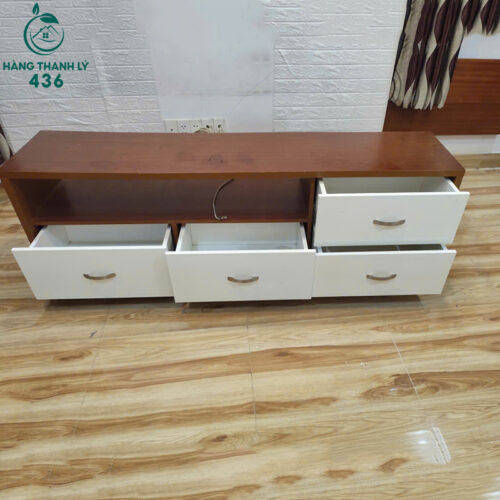 Kệ Tivi Cũ 1M8X60CM Gỗ Màu Nâu Trắng Nhiều Ngăn Kéo Lưu Trữ 2 tu ke tv cu 1m8x60cm go mau nau trang nhieu ngan keo luu tru 2