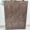 Tủ Locker Cũ 1M6X1M2 Màu Vân Gỗ Nâu 12 Ô Riêng Biệt