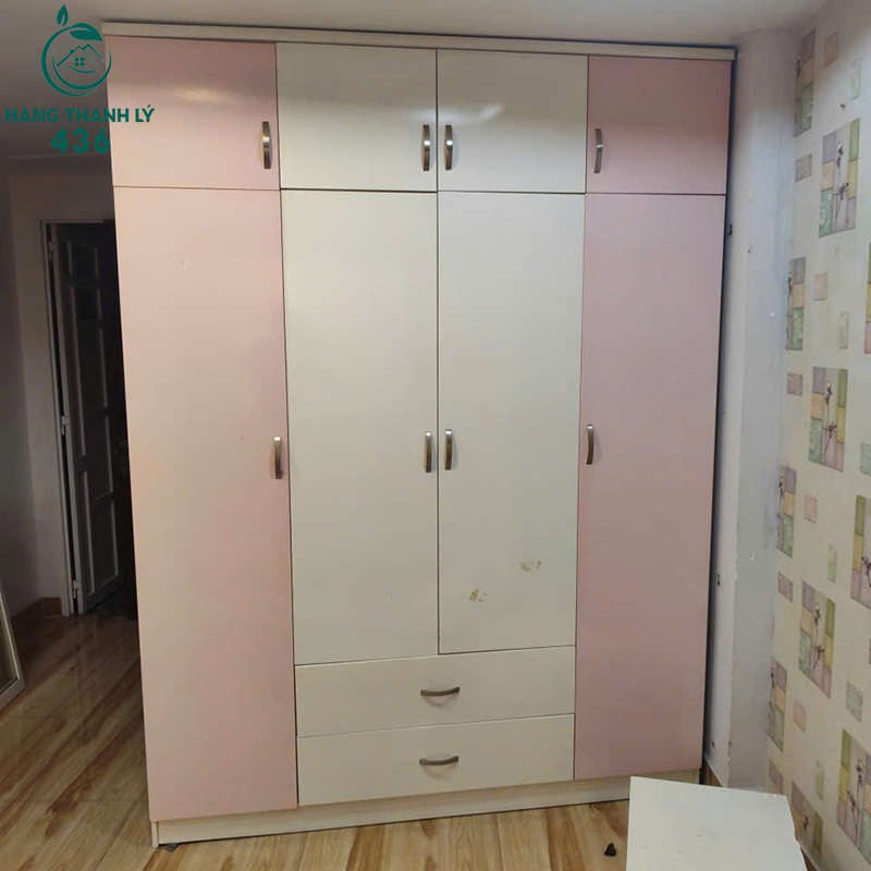 tu-quan-ao-cu-1m8x2m45-phoi-mau-hong-phan-trang-diu-dang-2 Tủ Quần Áo Cũ 1M8X2M45 Phối Màu Hồng Phấn Trắng Dịu Dàng