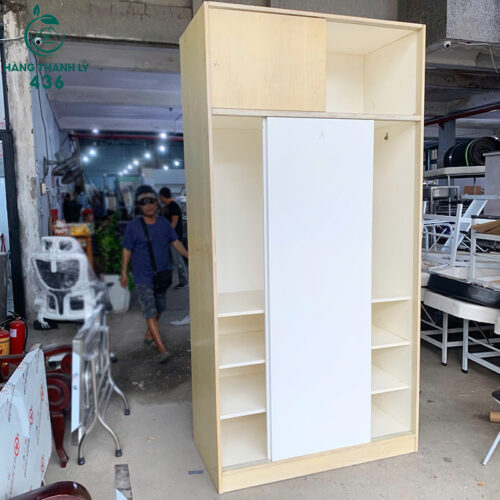 Tủ Quần Áo Cũ Cửa Lùa 1M2X2M4 Có Khoang Treo Đồ Rộng Rãi