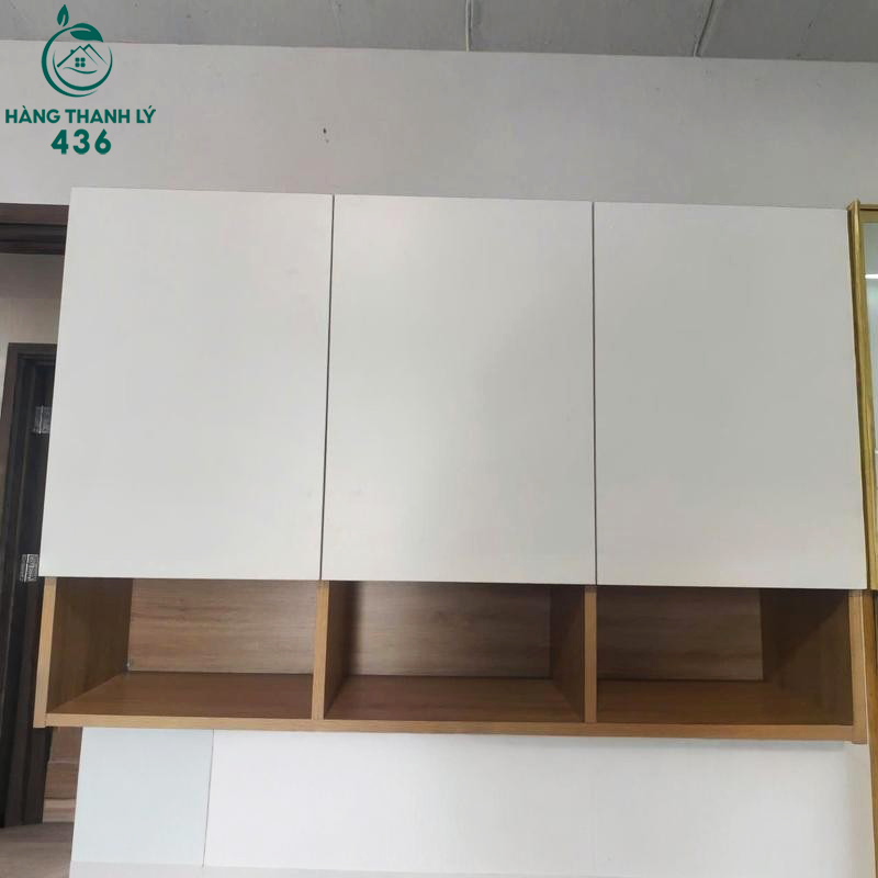 tu-trang-tri-cu-1m2x80cm-3-canh-mau-trang-phoi-van-go-3 Tủ Treo Tường Cũ 1M2X80CM 3 Cánh Màu Trắng Phối Vân Gỗ