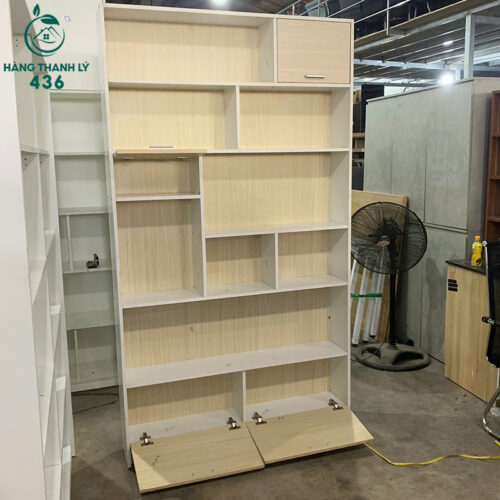 Tủ Trưng Bày Cũ 1M25X2M2 Gỗ Màu Sáng Có Nhiều Ngăn Kéo