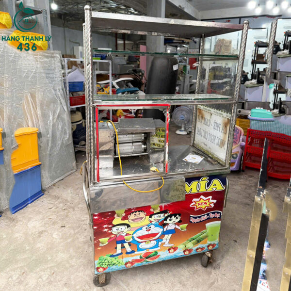 xe nuoc mia cu inox sang bong co banh xe de di chuyen 1