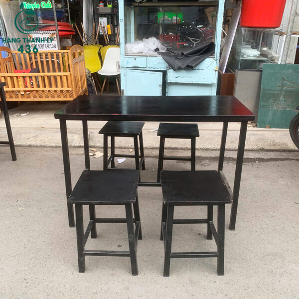 ban ghe an cu 110cmx55cmx75cm go mau den 4