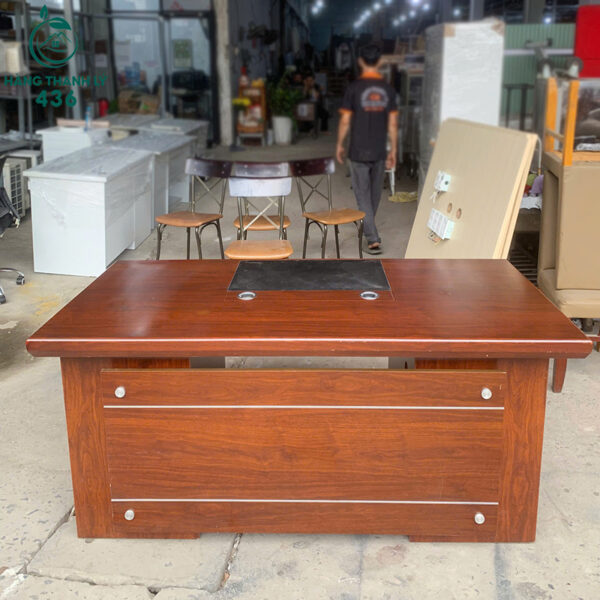 ban giam doc cu 1m6x80cmx76cm mau nau do 4