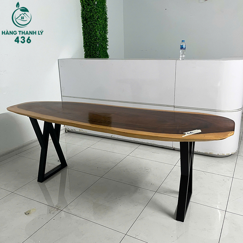 Bàn Họp Cũ 2M12x67CM Thiết Kế Oval Màu Vân Gỗ Nâu ban-hop-cu-2m12x67cm-thiet-ke-oval-mau-van-go-nau-3 Bàn Họp Cũ 2M12x67CM Thiết Kế Oval Màu Vân Gỗ Nâu