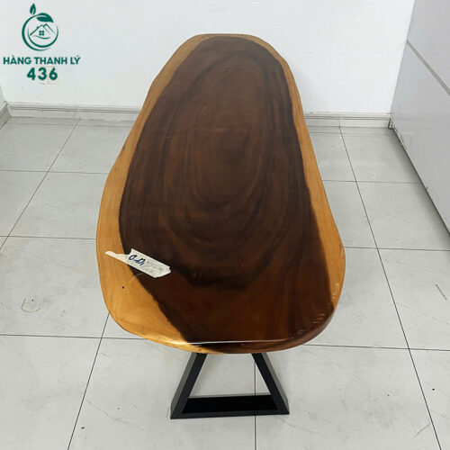 Bàn Họp Cũ 2M12x67CM Thiết Kế Oval Màu Vân Gỗ Nâu 2 ban hop cu 2m12x67cm thiet ke oval mau van go nau 4