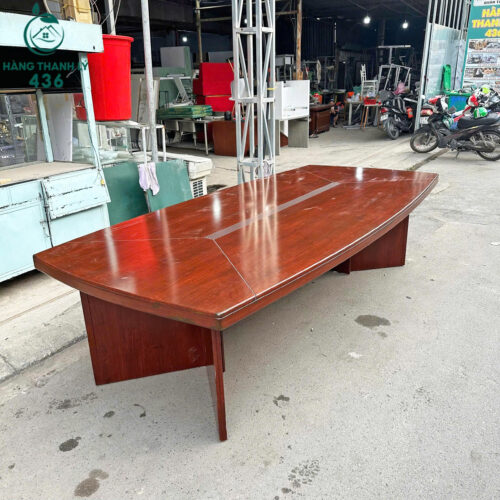 Bàn Họp Cũ 2M85X1M35X75CM Màu Nâu Đỏ Sang Trọng 3 ban hop cu 2m85x1m35x75cm mau nau do sang trong 1